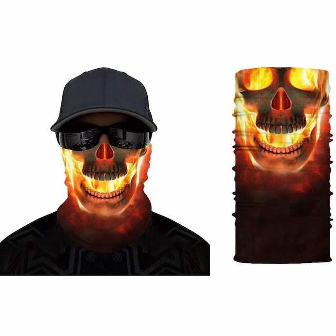 Skull Flame Mask Fabric Ghost Rider